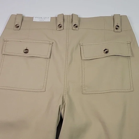 CHICO'S NWT CANVAS WIDE LEG PANTS SZ 2 / 12 - Picture 9 of 14